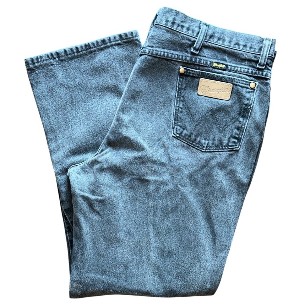Men's Vintage Faded Black Wrangler 936WBK Cowboy Cut Slim Fit Jeans Size 40x30